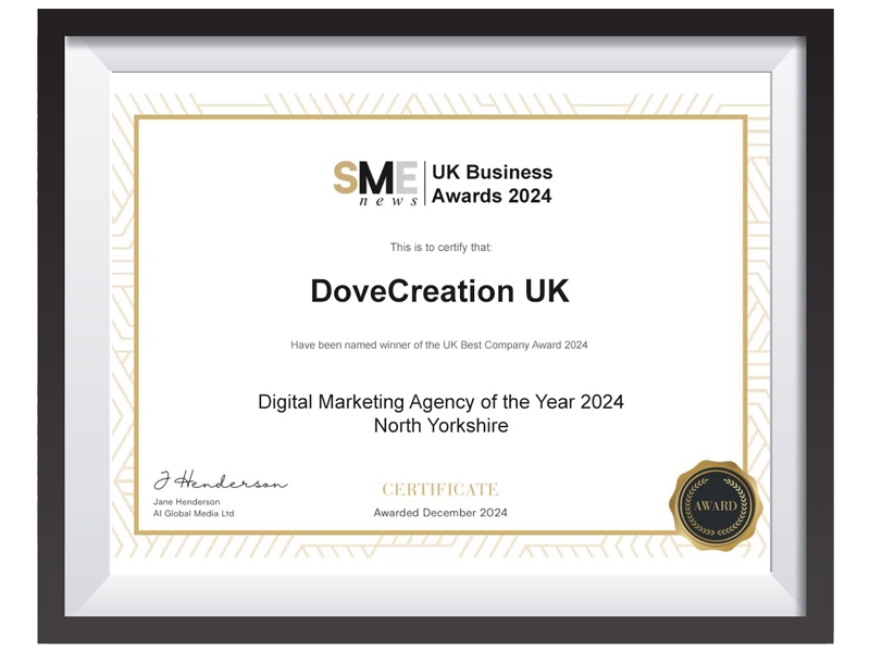 Software developer of the year award for DoveCreation UK in York
