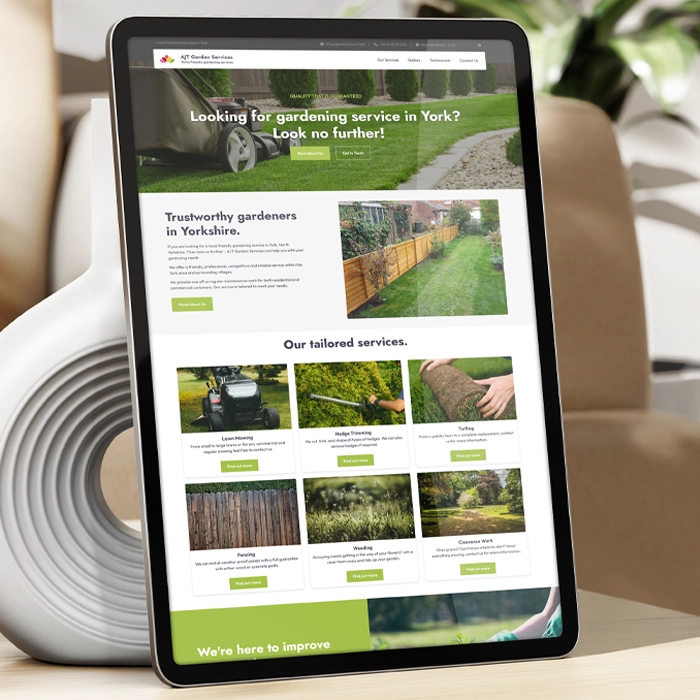AJT Gardening developed by DoveCreation UK