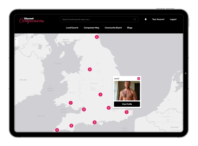 Adult website designed by DoveCreation UK in York on a iPad
